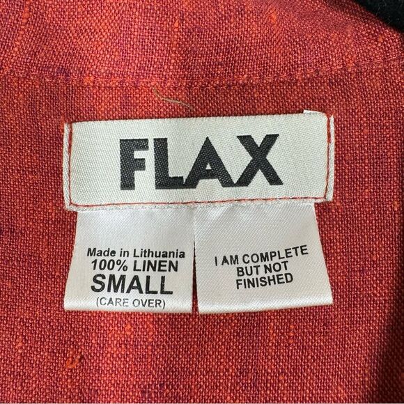 Flax Women's Red Linen Button Front Jacket Blazer Size Small Lagenlook Pockets - Picture 4 of 8